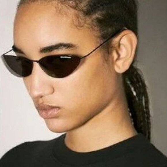 Balenciaga BB0350S 001 Cat Eye Sunglasses - Black/Grey - Picture 3 of 11